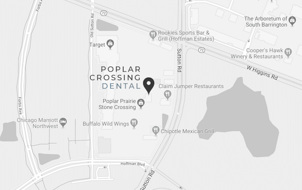 location map of Poplar Crossing Dental office